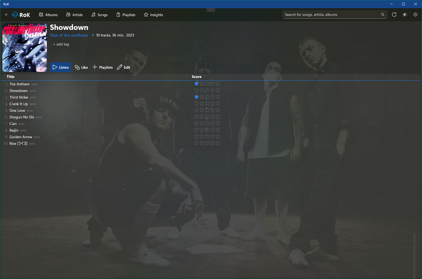 RoK album view screenshot